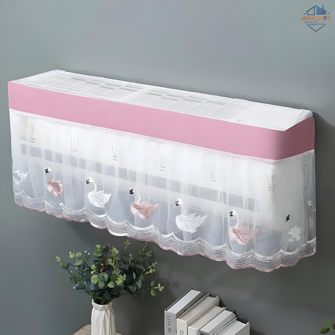 🌬️ Elegant Lace AC Cover (Indoor) – Stylish Dust Protection for Your AC ✨
