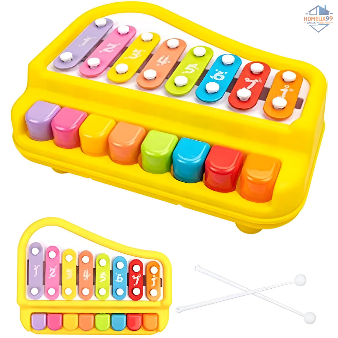 2-in-1 Piano Xylophone Toyset – Musical Fun for Kids 🎹🌈
