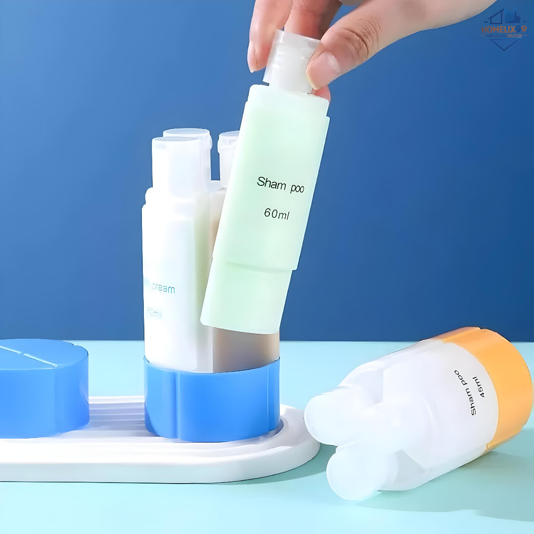 ✈️ 4-in-1 Travel Bottles – Refillable Leakproof Toiletry Dispenser 💼🧴