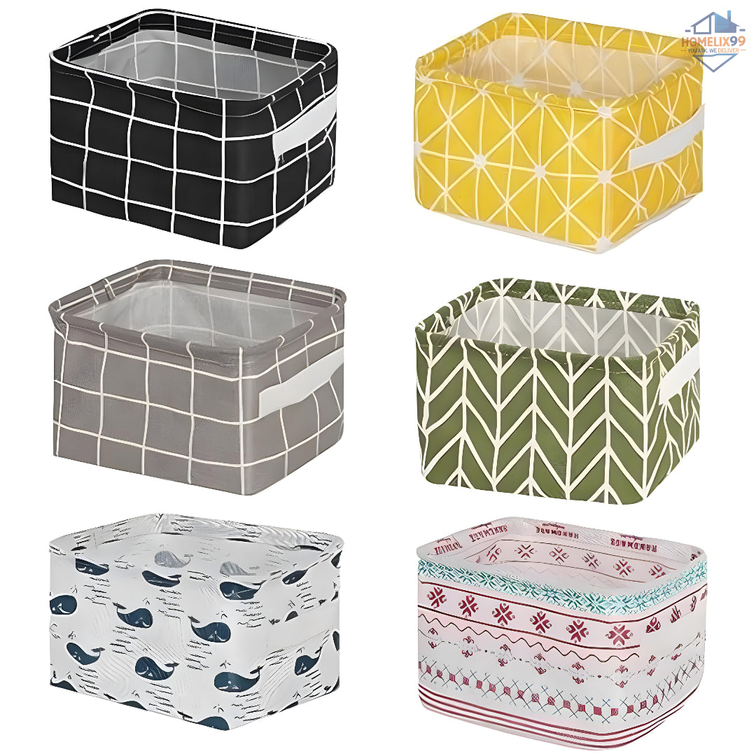 🧺 Foldable Small Multipurpose Canvas Storage Box – For Home, Kids & Travel 🧳