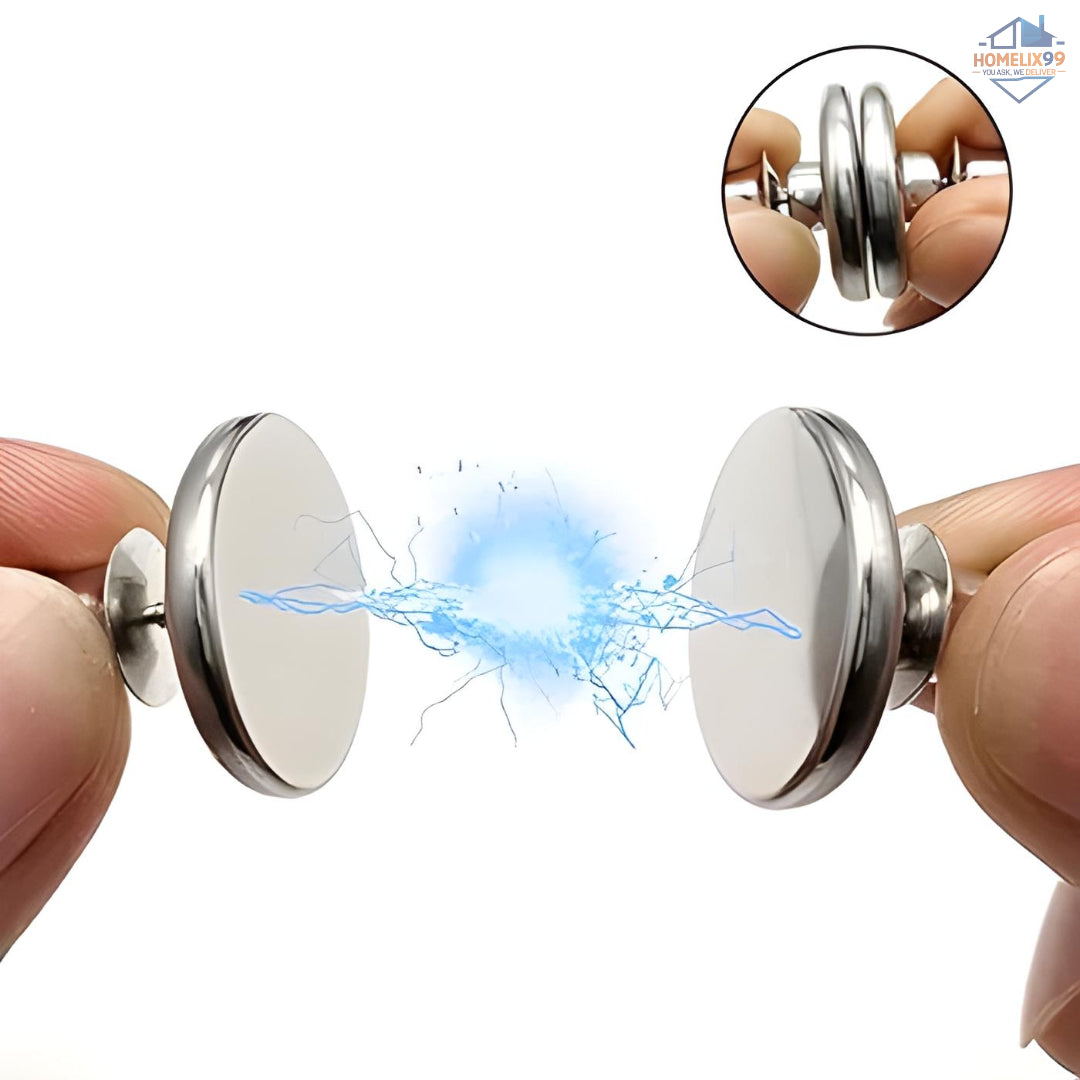 🪟 Magnetic Curtain Button Clips – No-Punch, Stylish, Reusable Clasps ✨