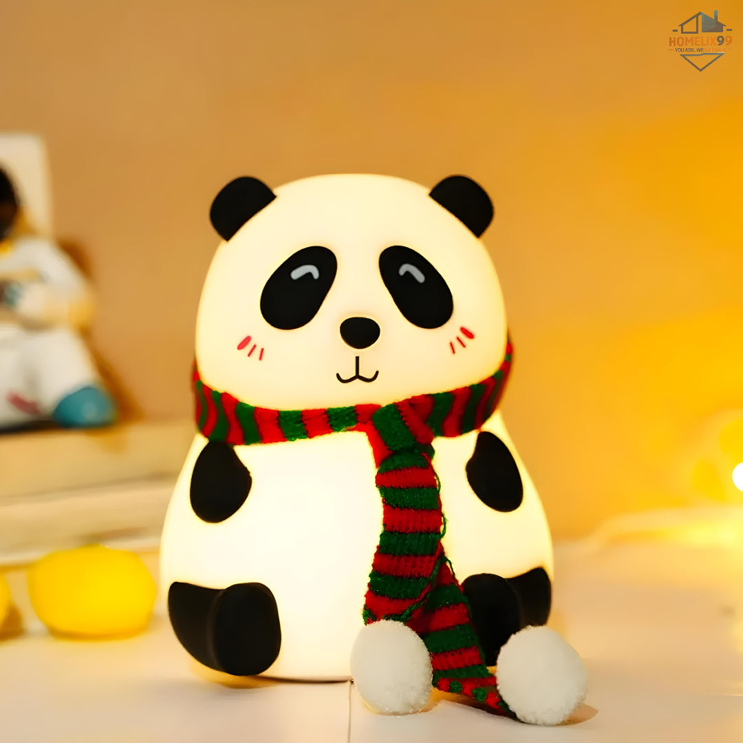 Silicone Panda Touch Lamp for Kids – 7-Color LED Night Light, Rechargeable & BPA-Free