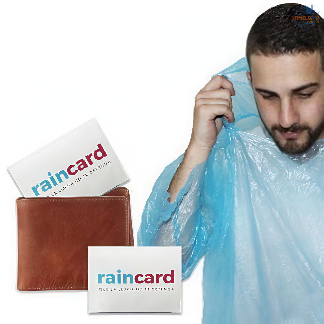 🌧️ Pocket Raincoat Rain Card (2 pcs) – Disposable Emergency Rain Poncho 💧