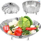 SS Vegetable Steamer Basket – Foldable & Healthy Cooking Essential 🥦🍲