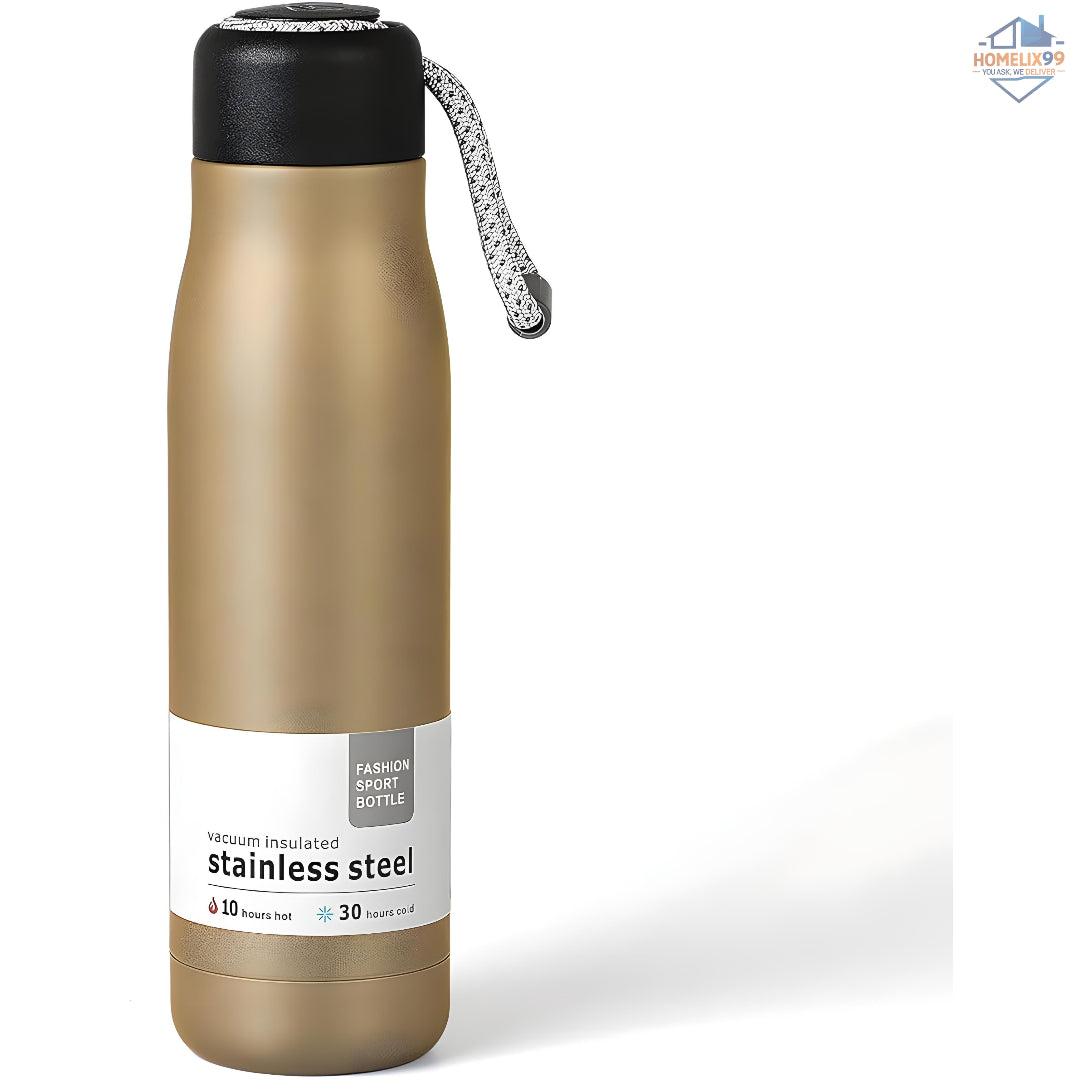 Stainless Steel Water Bottle (550ml) – Vacuum Insulated Hot & Cold Thermos 💧🔥❄️