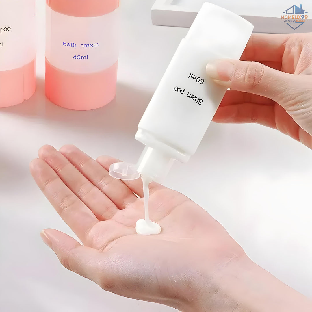 ✈️ 4-in-1 Travel Bottles – Refillable Leakproof Toiletry Dispenser 💼🧴