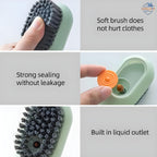 Shoe Cleaning Brush with Built-in Liquid Soap Dispenser – Soft Bristles for Shoes, Clothes & Sneakers
