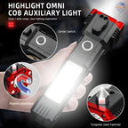 Rechargeable LED Torch with Emergency Tools – Ultra-Bright 3W Flashlight