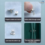 🪟 Magnetic Curtain Button Clips – No-Punch, Stylish, Reusable Clasps ✨