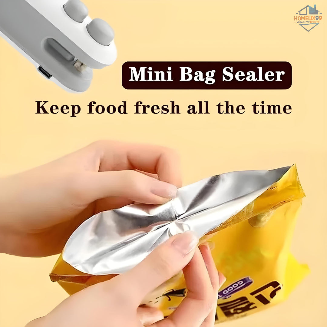 2-in-1 USB Mini Heat Sealer & Cutter for Plastic Snack Bags – Rechargeable, Magnetic, Pocket-Sized