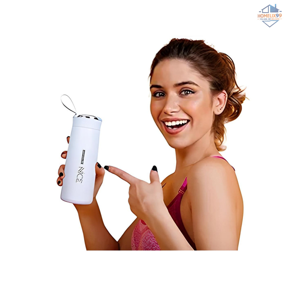 Nice Water Bottle – 400ml 💧🌈 | BPA-Free Glass Liner, Leak-Proof & Stylish
