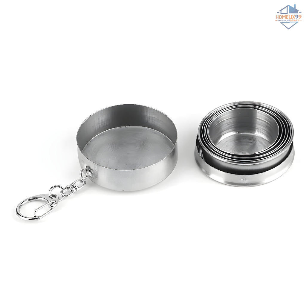 🥤 Stainless Steel Collapsible Travel Cup – Pocket-Sized Hydration for On-the-Go 🏕️