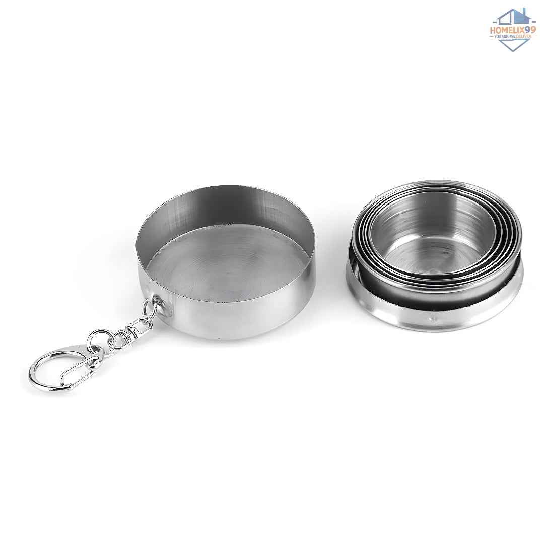 🥤 Stainless Steel Collapsible Travel Cup – Pocket-Sized Hydration for On-the-Go 🏕️