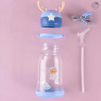 Water Bottle for Kids – Cute Cartoon Sipper Bottle (500ml) 🚰🐻🌈