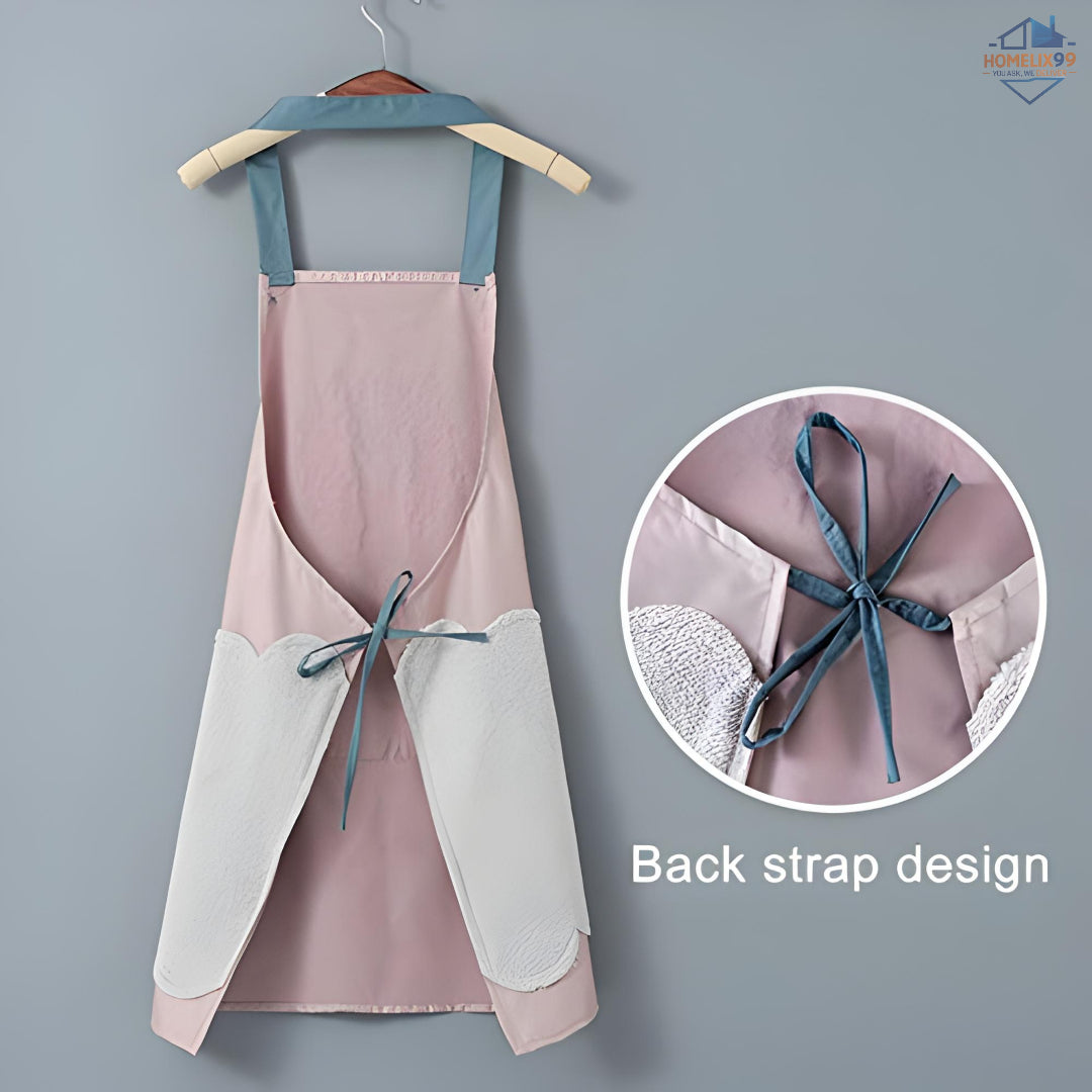 🧑‍🍳 Waterproof Kitchen Apron – Adjustable Fit with Pockets & Towel Sides for Cooking & Cleaning 🍳🧼