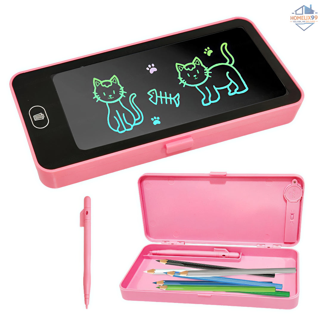 ✨📚 LCD Writing Tablet + Pencil Box for Kids – Doodle & Store Combo 💼🖊️