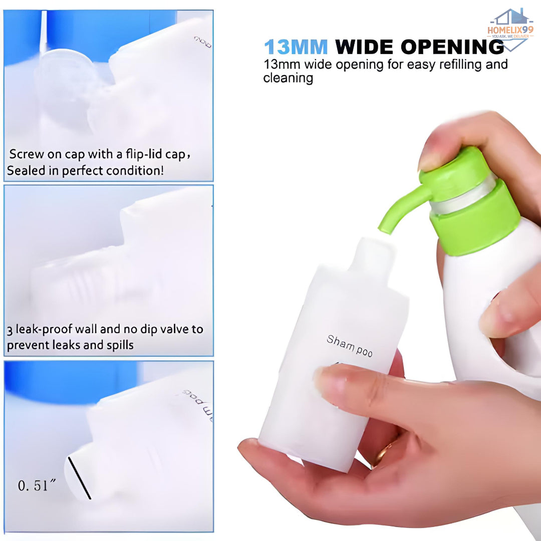 ✈️ 4-in-1 Travel Bottles – Refillable Leakproof Toiletry Dispenser 💼🧴
