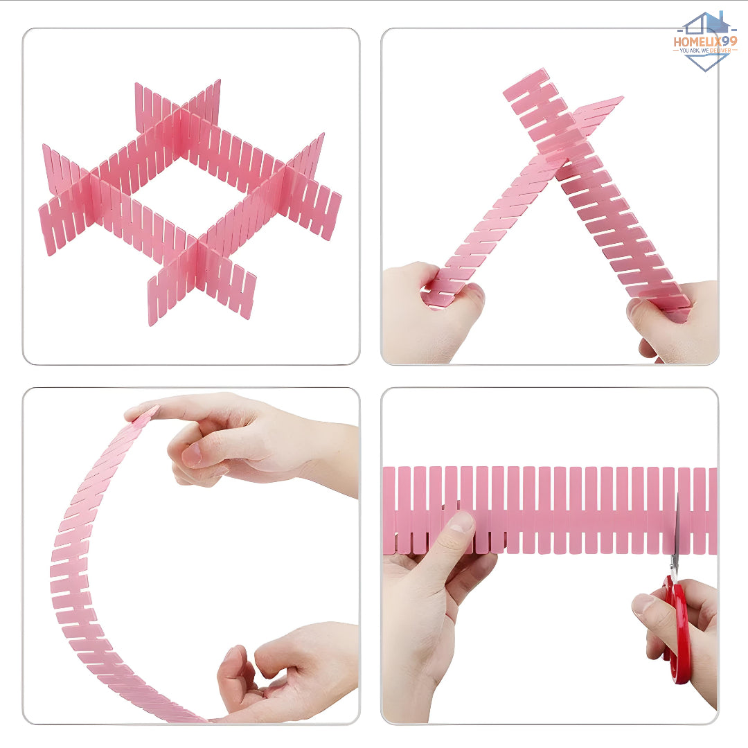 🧩 Adjustable Drawer Partition Plates (Set of 6) – Organize Drawers Like a Pro! 🗂️✨