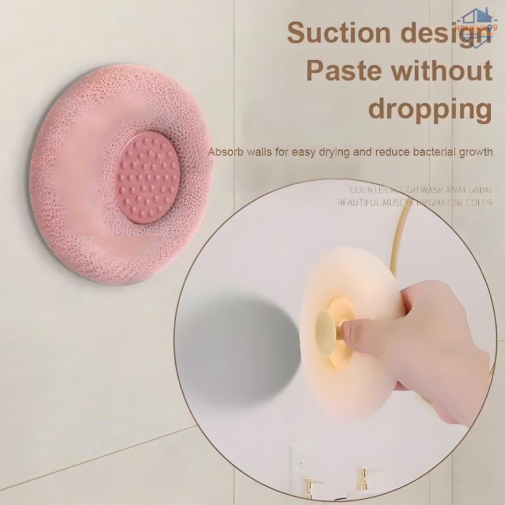 Bath Sponge Cleaning Brush with Suction Cup – Soft 3D Exfoliating Massager for All Ages 🛁🌈