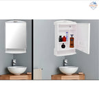 Urban Choice White Bathroom Cabinet with Mirror – Dustproof PPCP Plastic Wall Storage