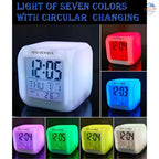 ⏰ Color Changing Digital LCD Alarm Clock – LED Cube with Temperature Display & Night Light 🌈