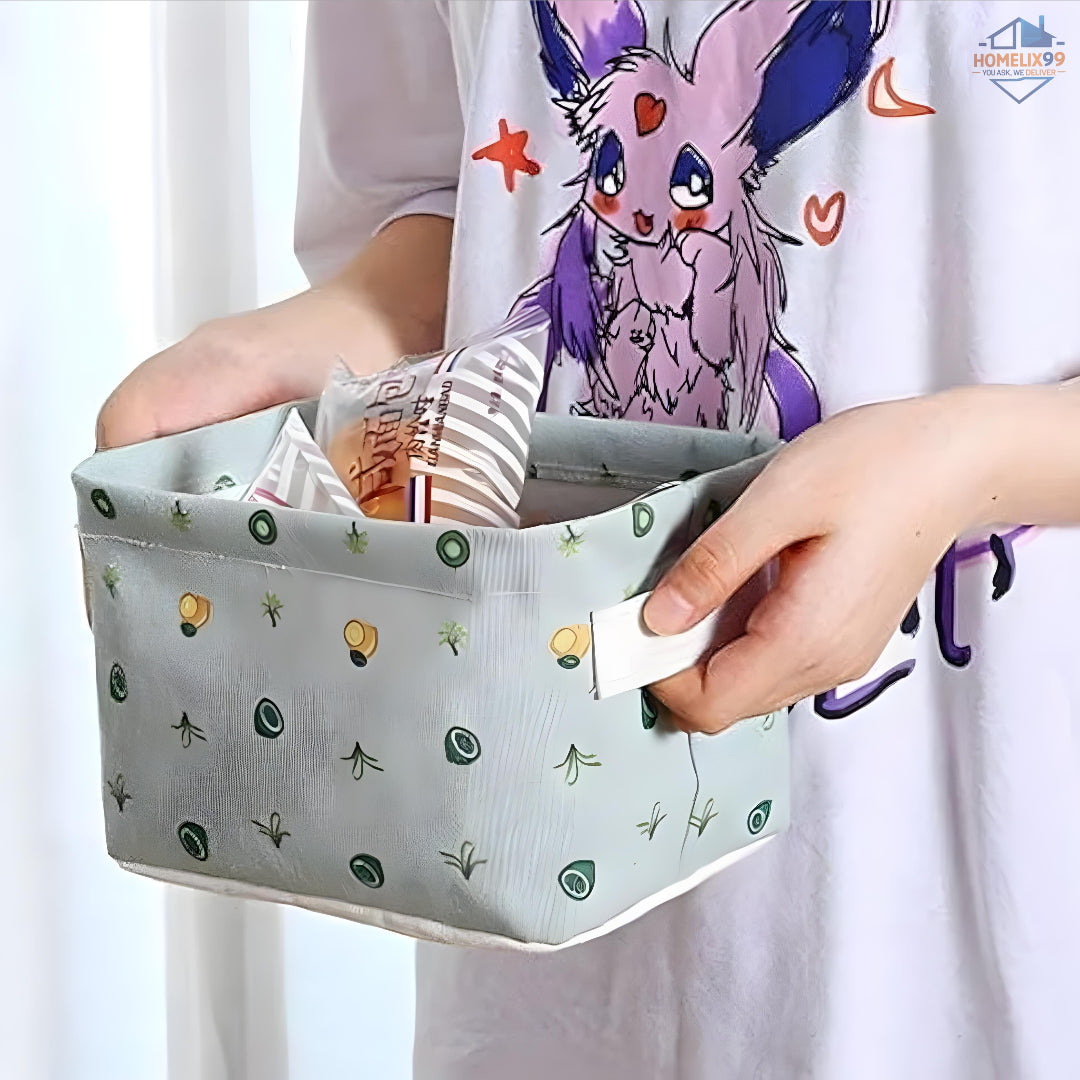 🧺 Foldable Small Multipurpose Canvas Storage Box – For Home, Kids & Travel 🧳