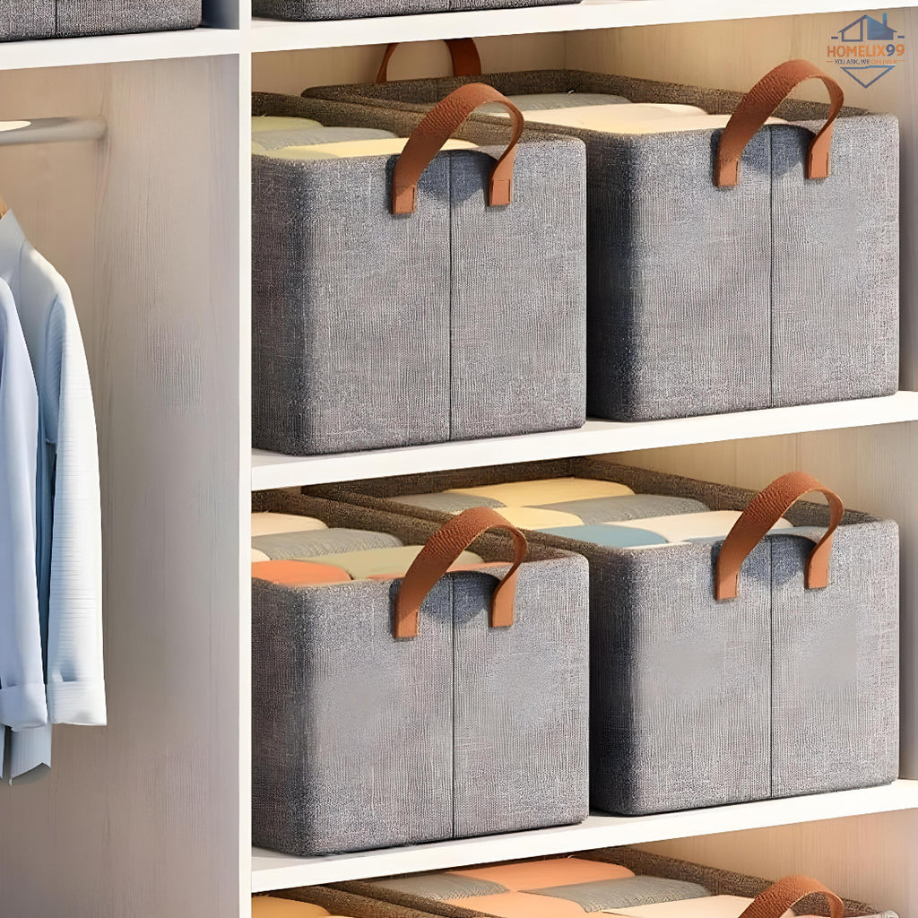 Premium Steel Frame Folding Cloth Storage Organizer – Window & Handles