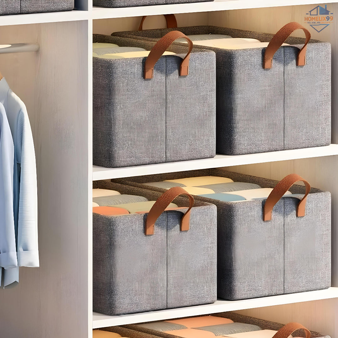 Premium Steel Frame Folding Cloth Storage Organizer – Window & Handles