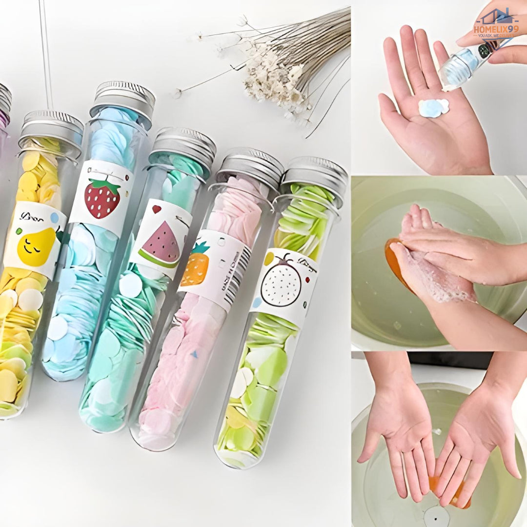 Paper Soap Bottle – Travel-Friendly Water-Soluble Soap Sheets 🧼✈️