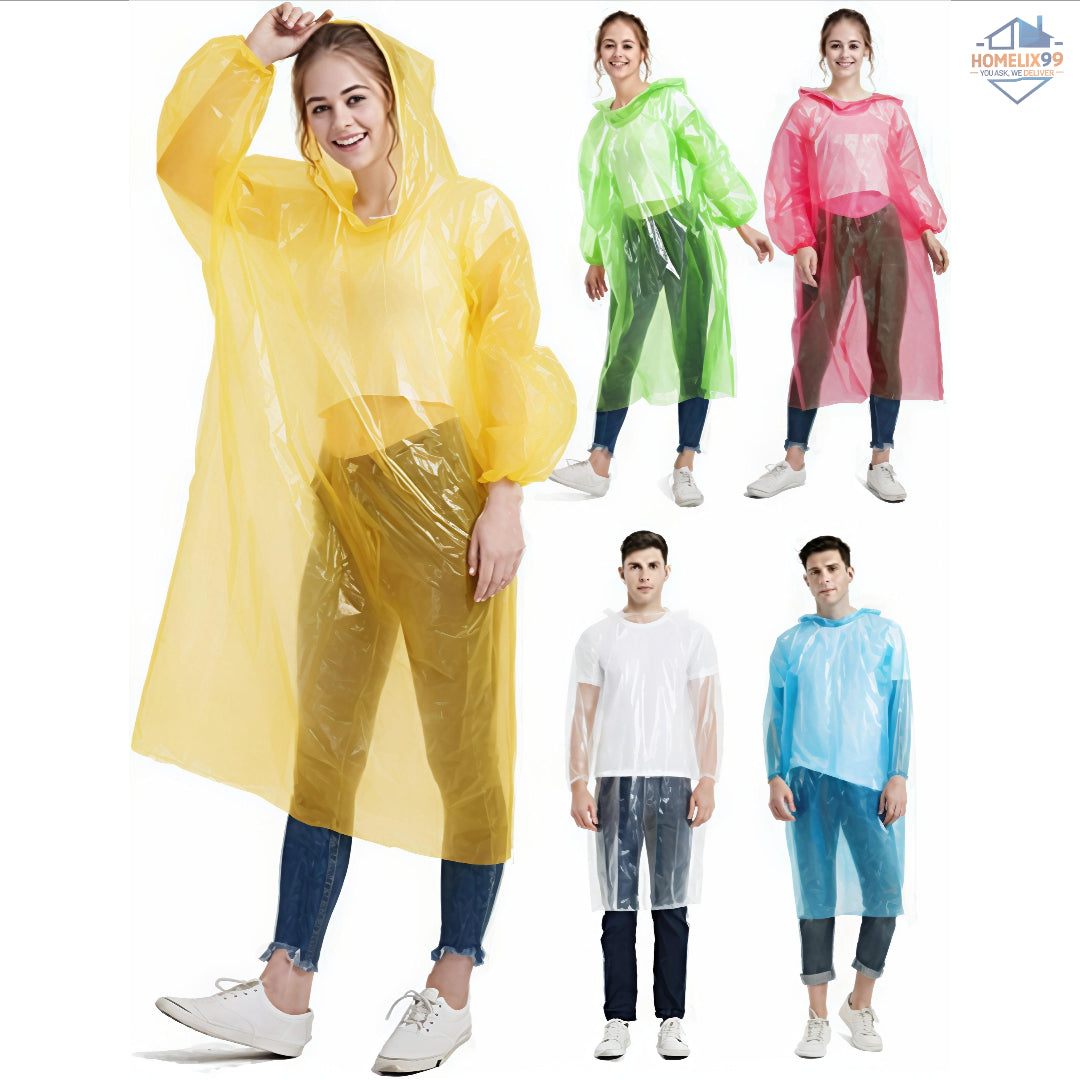 Pocket Raincoat Rain Card – 2 Pcs Unisex Waterproof Ponchos for Emergency Use