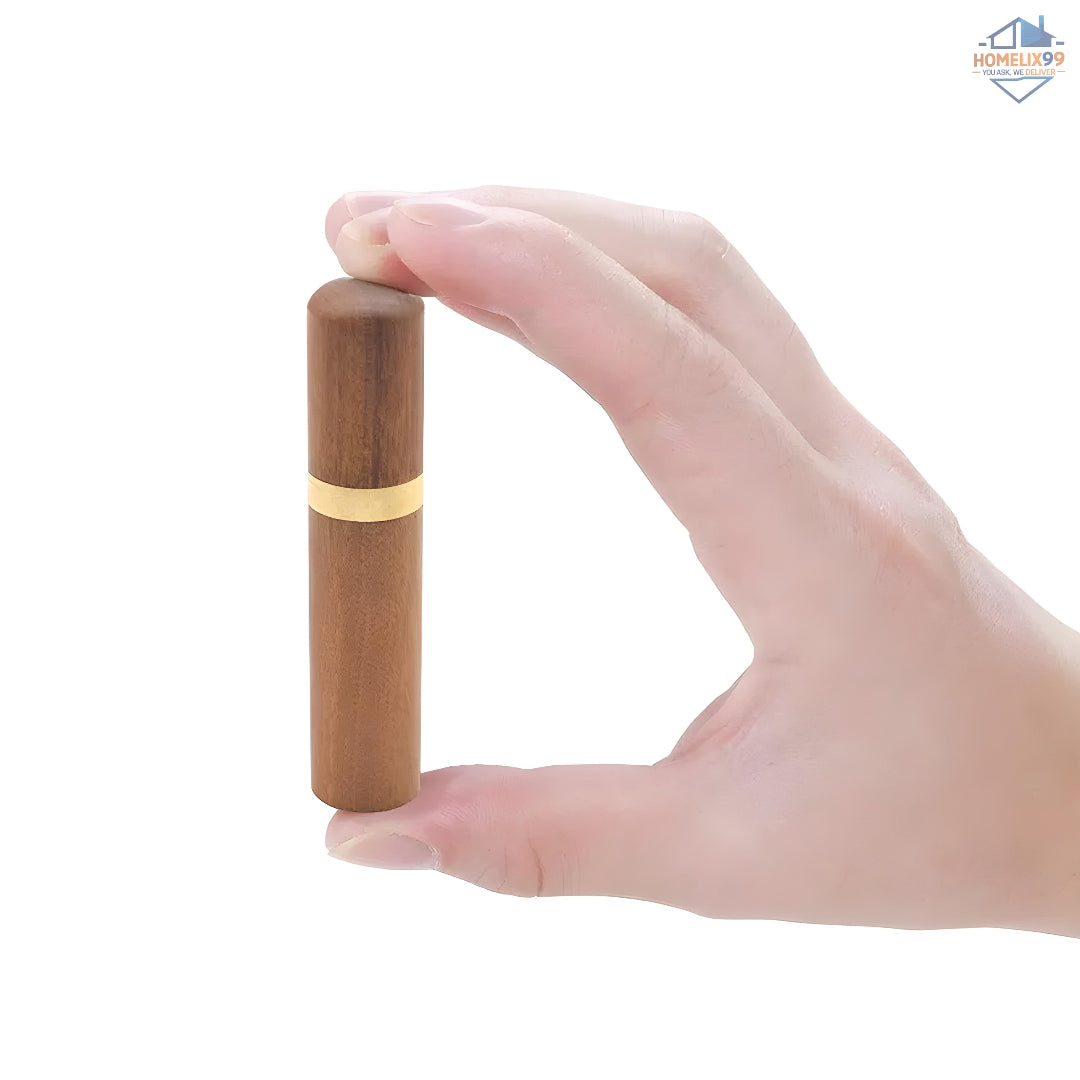 Portable Wooden Needle Storage Case – Handmade Ebony Craft Holder 🧵✨