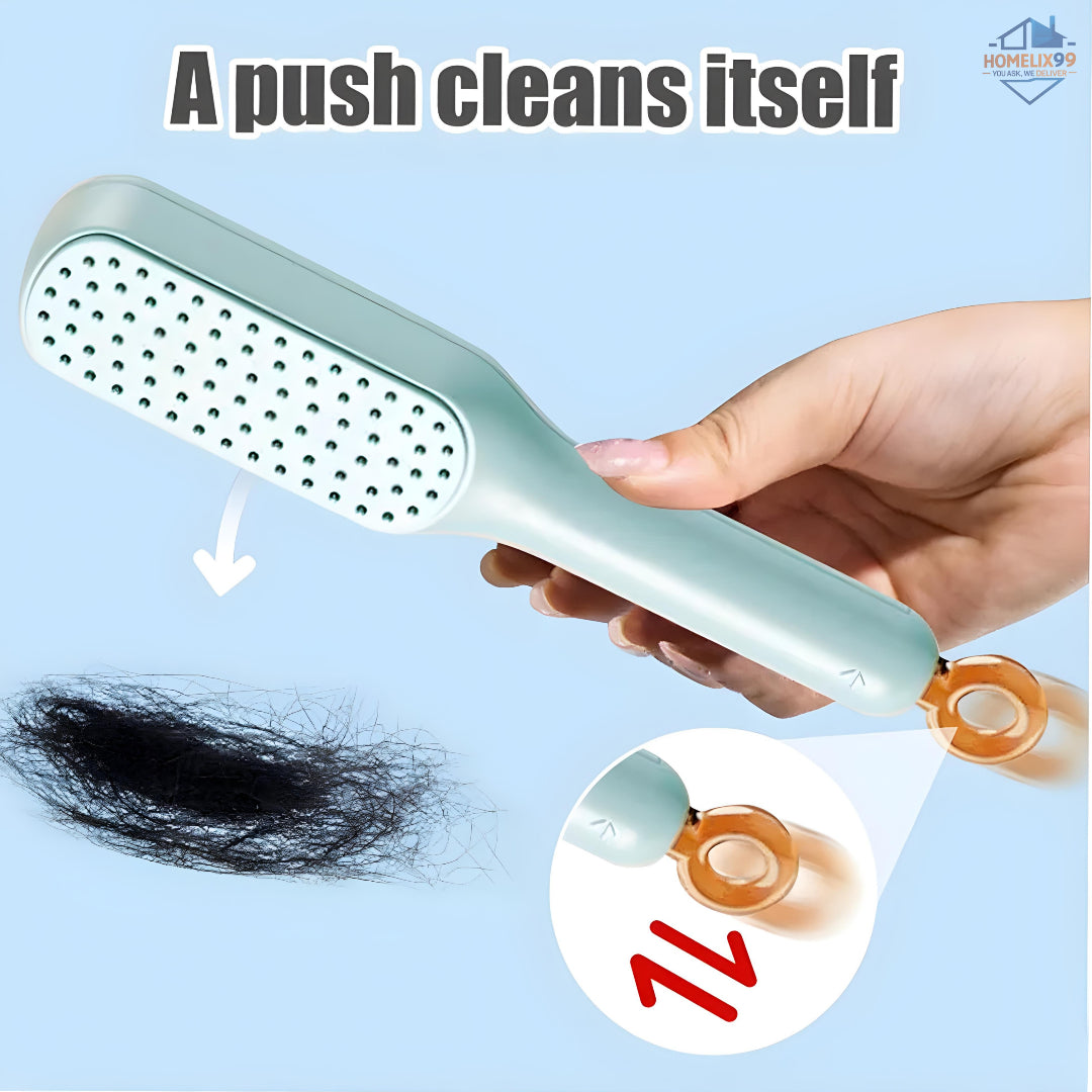 💆‍♀️ Self-Cleaning Hair Comb with Retractable Bristles – Anti-Static & Scalp Massage Brush ✨