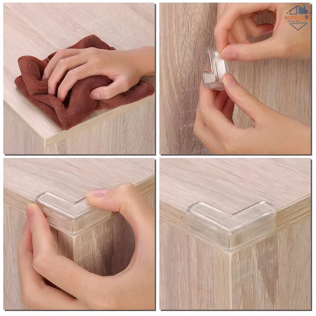 Silicone Corner Protector – Baby Safety Guards for Furniture, Tables & Beds (L-Shape, 4 Pcs Set)