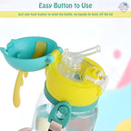Water Bottle for Kids – Cute Cartoon Sipper Bottle (500ml) 🚰🐻🌈