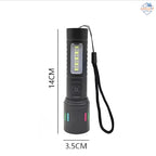 White Laser Long-Range Flashlight – Zoomable LED Torch with Sleek Aluminum Body