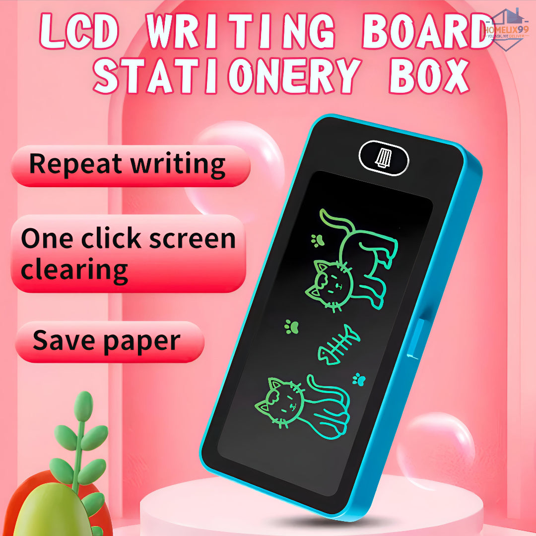✨📚 LCD Writing Tablet + Pencil Box for Kids – Doodle & Store Combo 💼🖊️