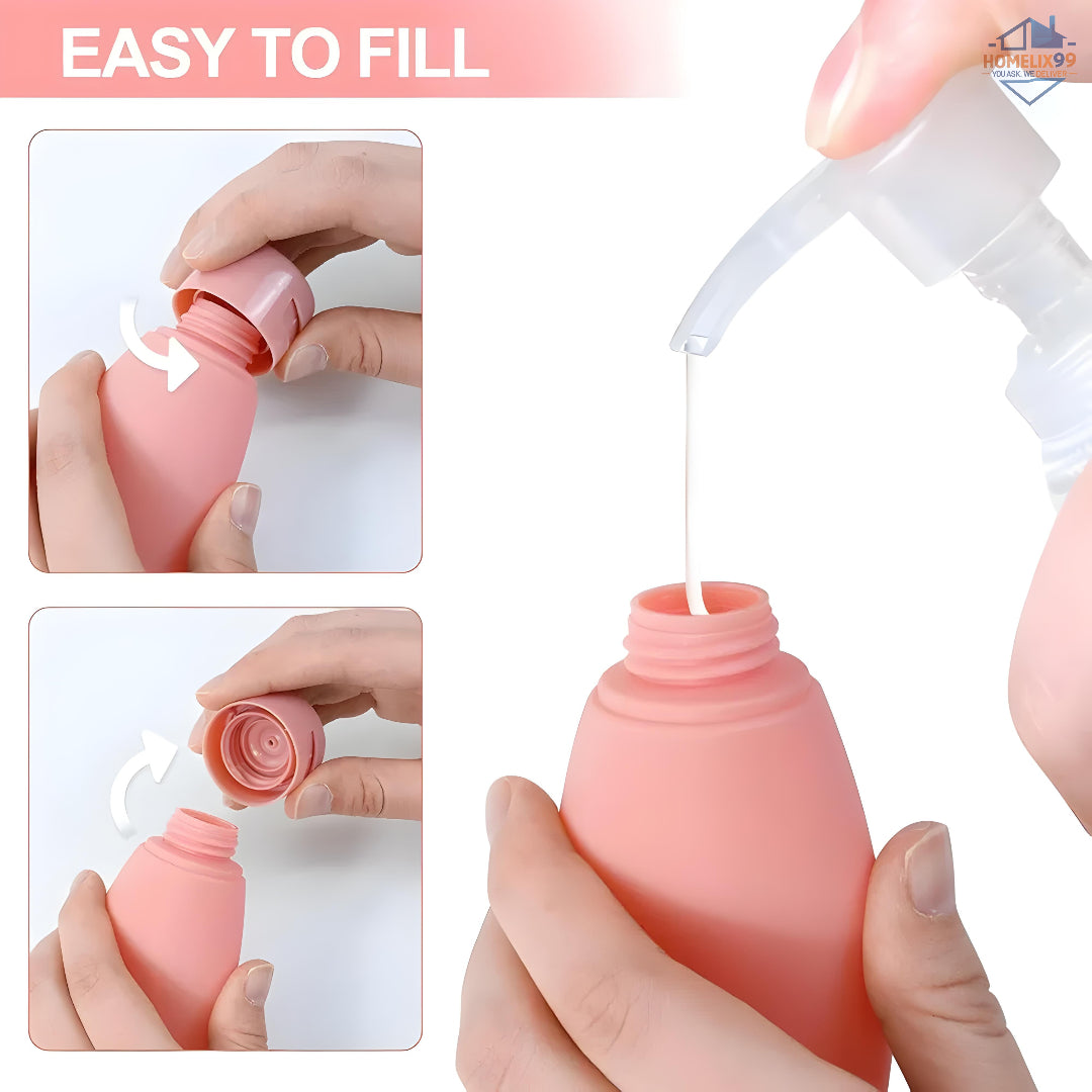 Pack of 3 Travel Bottles – Leakproof 60ml Toiletry Set for Women