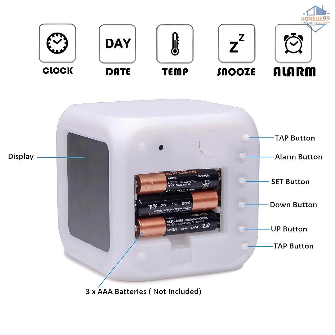 ⏰ Color Changing Digital LCD Alarm Clock – LED Cube with Temperature Display & Night Light 🌈