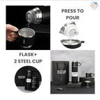 Double Wall Stainless Steel Vacuum Flask – 500ml Hot & Cold Thermos Bottle with Built-in Cup