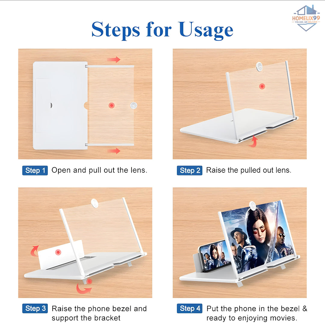 HD Mobile Screen Magnifier – 3D Video Amplifier for All Smartphones 📱📽️