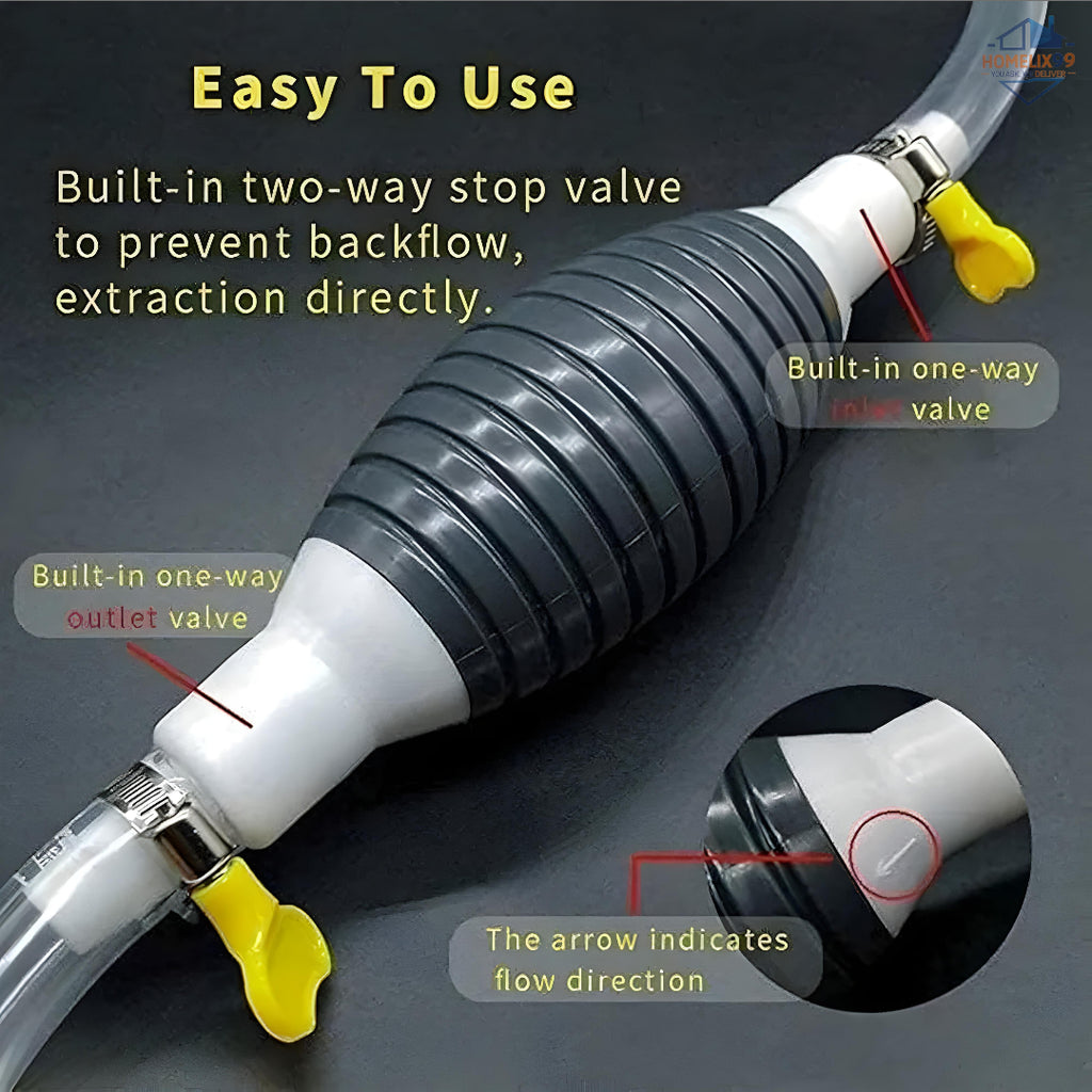 ⛽ High Flow Siphon Hand Pump with 2M Hose – Manual Liquid Transfer Tool 🚗💧