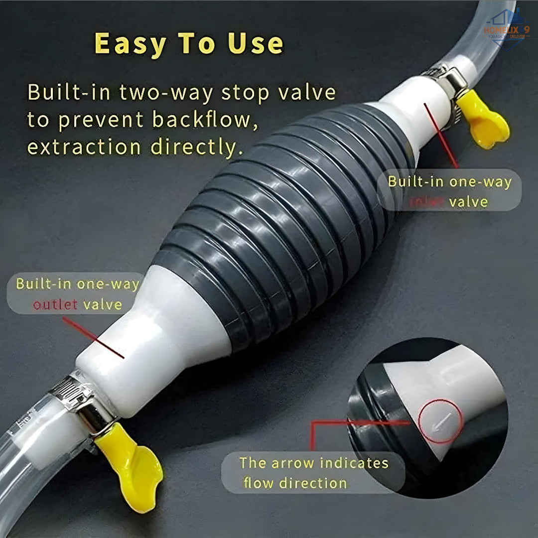 ⛽ High Flow Siphon Hand Pump with 2M Hose – Manual Liquid Transfer Tool 🚗💧