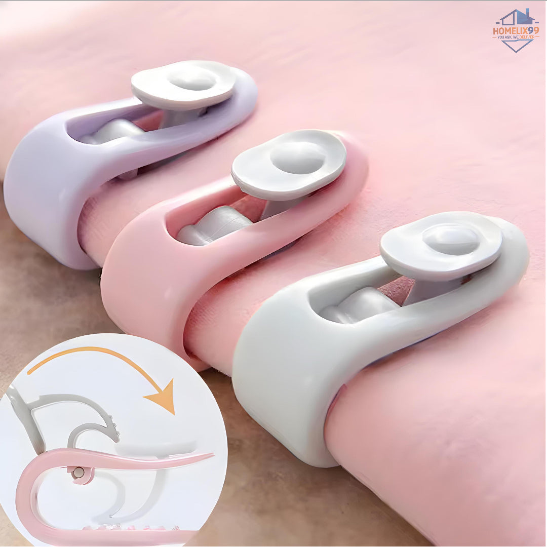 Anti-Slip Quilt Holder Clips – No-Slide Fasteners for Bedsheets, Blankets & Comforters (6 pcs set)