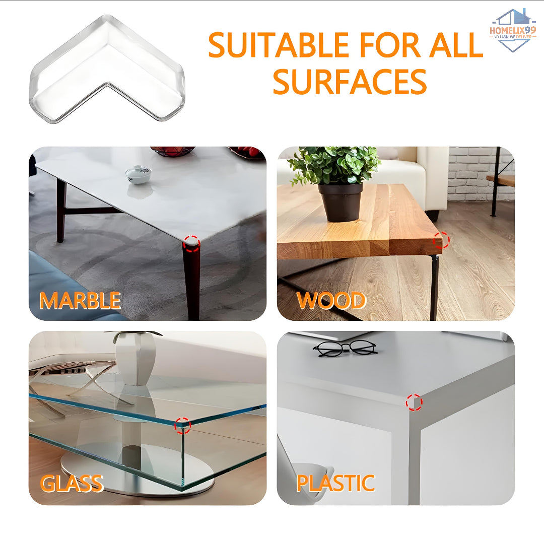 Silicone Corner Protector – Baby Safety Guards for Furniture, Tables & Beds (L-Shape, 4 Pcs Set)