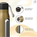 Stainless Steel Water Bottle (550ml) – Vacuum Insulated Hot & Cold Thermos 💧🔥❄️