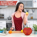 Stylish Apple-Shaped Fruit Basket with Net Cover – Freshness & Fly-Free Storage 🍎🍇