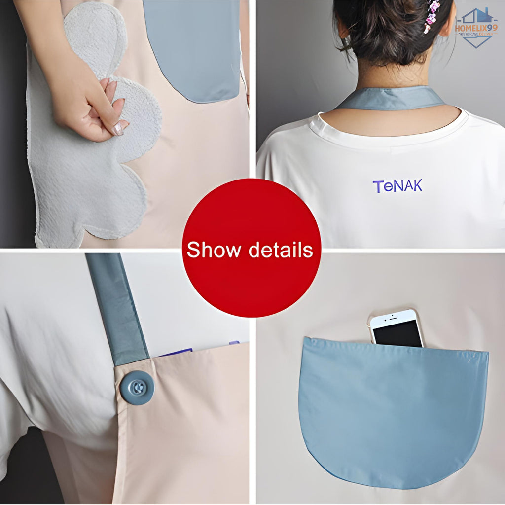 🧑‍🍳 Waterproof Kitchen Apron – Adjustable Fit with Pockets & Towel Sides for Cooking & Cleaning 🍳🧼
