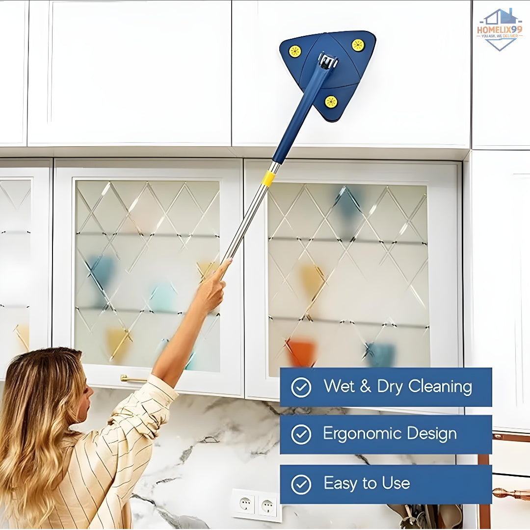 360° Rotatable Triangle Mop with Wring Function – Telescopic Floor Wiper & Microfiber Cleaner 🧼🧽