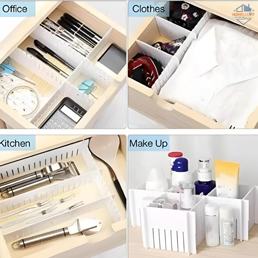 🧩 Adjustable Drawer Partition Plates (Set of 6) – Organize Drawers Like a Pro! 🗂️✨