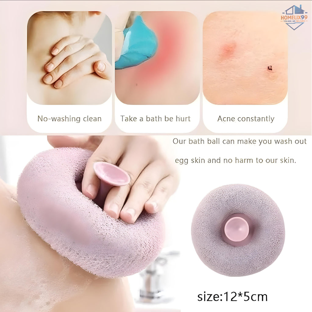 Bath Sponge Cleaning Brush with Suction Cup – Soft 3D Exfoliating Massager for All Ages 🛁🌈